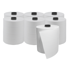 Bobine essuyage latérale blanc 2p. pure ouate gauf/col laize 18.3 - colis de 6