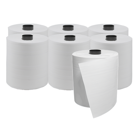 Bobine essuyage latérale blanc 2p. pure ouate gauf/col laize 18.3 - colis de 6