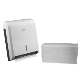 Essuie-mains enchevêtrés pliés W ou M - 22x31cm ouate blanche 2p lisse - colis de 3760