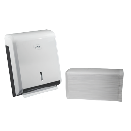 Essuie-mains enchevêtrés pliés W ou M - 22x31cm ouate blanche 2p lisse - colis de 3760