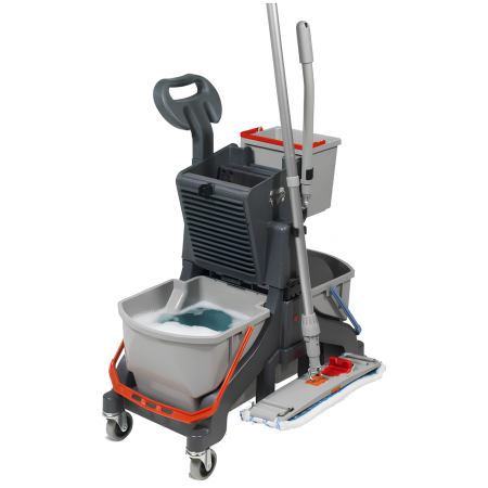 Chariot de lavage NUMATIC avec TIMON LATERAL presse  attache et repose balai