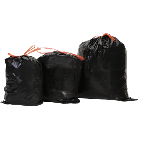 Sacs poubelle 50L standard noir à lien coulissant - colis de 100