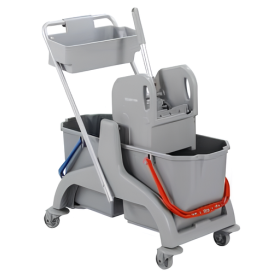 Chariot de lavage SIAMOIS  bi-bacs 2x15L + presse universelle bleue