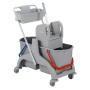 Chariot de lavage SIAMOIS  bi-bacs 2x15L + presse universelle bleue