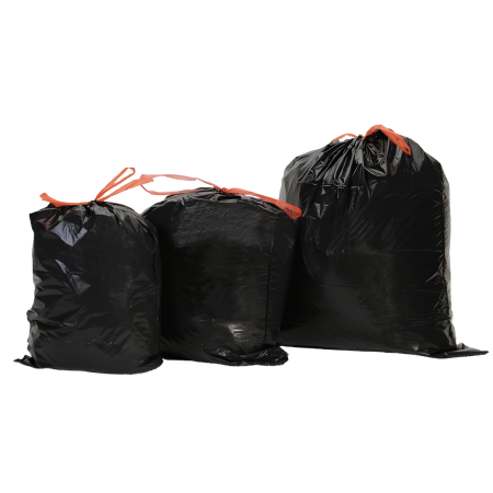 Sacs poubelle 30L noir standard à lien coulissant - colis de 100