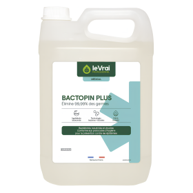 Bactopin plus- détergent désinfectant milieu médical PAE - bidon de 5L