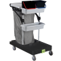 Chariot ménage LIGHT SLIM 1 avec 2 bacs rangement + 2 seaux 6L + porte sac