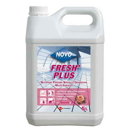 FRESH PLUS - Surodorant concentre multisurfaces sans rinçage floral - 5L