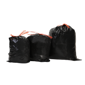 Sacs poubelle 100L standard noir à lien coulissant - colis de 100