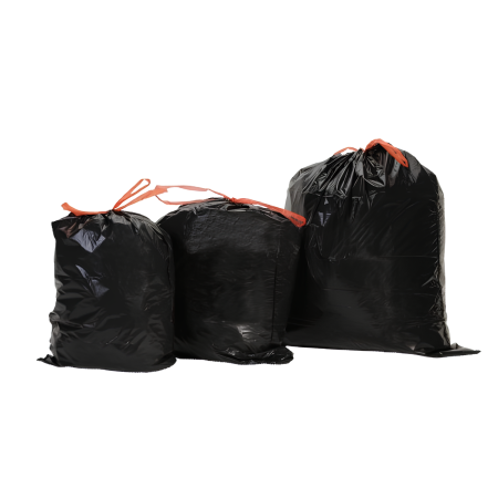 Sacs poubelle 100L standard noir à lien coulissant - colis de 100