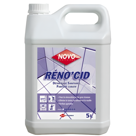 Super détartrant désincrustant sanitaire curatif - RENO'CID- bidon de 5L