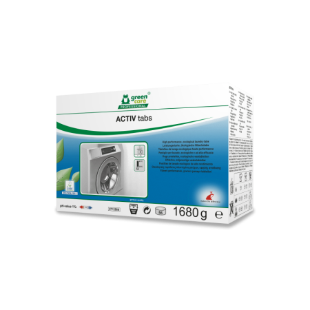Tablette lessive linge écologique hypoallergénique GREEN CARE ACTIV TABS - carton de 56