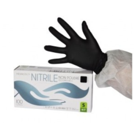 Gant nitrile noir médical non poudre -  boite de 100