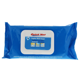 Lingettes nettoyantes antibacteriennes QUICKNET - pack de 50 lingettes
