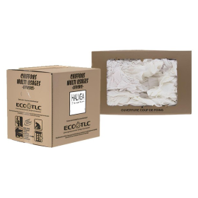 Chiffon blanc jersey imprime, nappage, drap blanc - carton de 10kg