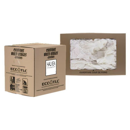 Chiffon blanc jersey imprime, nappage, drap blanc - carton de 10kg