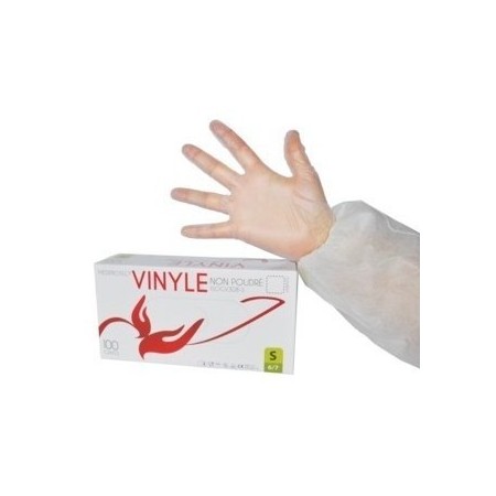 Gants vinyle non poudré - boite de 100