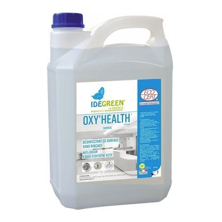 Désinfectant de surface - sans rinçage - anti-odeurs - Déterquat Oxy'Health - bidon de 5L