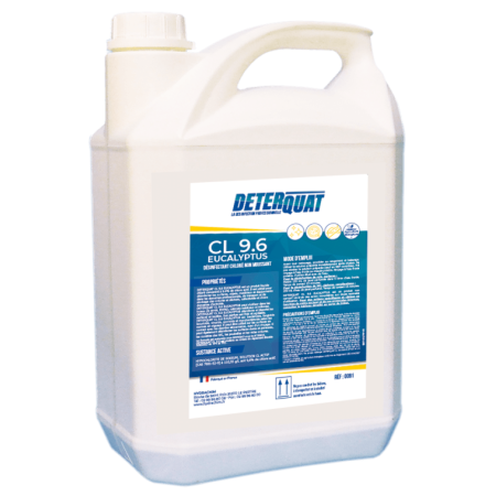 Deterquat CL 9,6% parfumé eucalyptus - bidon de 5L