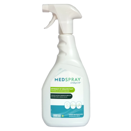 Détergent désinfectant sans alcool sans rinçage medspray - flacon de 750ml
