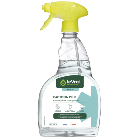 Bactopin Plus - détergent désinfectant pour milieux médicalisés - flacon de 750ml