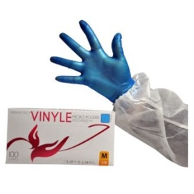 Gants vinyle halvea bleu poudré - boite de 100