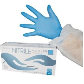 Gants nitrile médical halvea non poudré - boite de 100