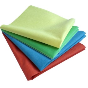Lavette microfibre NON TISSEE 40x38 cm coloris au choix - sachet de 5