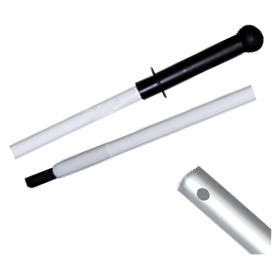 Manche ergonomique 2 x 0,80 cm avec boule pivotante triple perçage