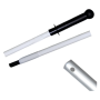 Manche ergonomique 2 x 0,80 cm avec boule pivotante triple perçage