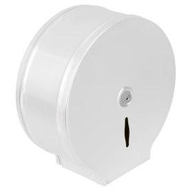 Distributeur papier toilette mini jumbo blanc époxy en acier