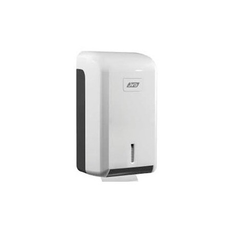 Distributeur papier toilette paquets feuille à feuille capacité 400 f en abs