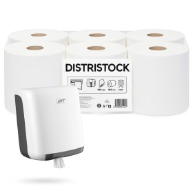 Bobine dévidage central maxi blanche 2 épaisseurs 450f lisse format  30cm - colis de 6