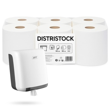 Bobine dévidage central maxi blanche 2 épaisseurs 450f lisse format  30cm - colis de 6