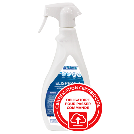 Nettoyant désinfectant toutes surfaces sans rinçage - ELYSPRAY A - flacon de 750ml