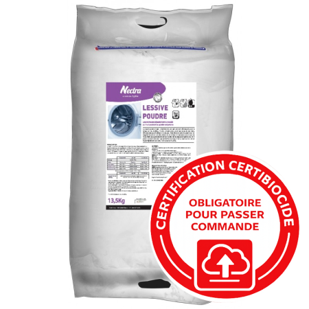 Lessive linge poudre désinfectante sans phosphate spéciale santé - sac de 13,5kg