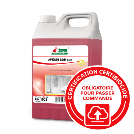 Désincrustant désinfectant sanitaires concentré - APESIN SAN - bidon 5L