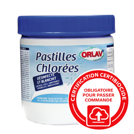 Chlore en pastilles - pot de 500g