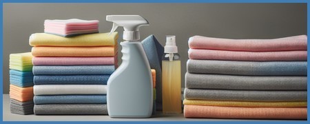 Le matériel pour nettoyer les surfaces